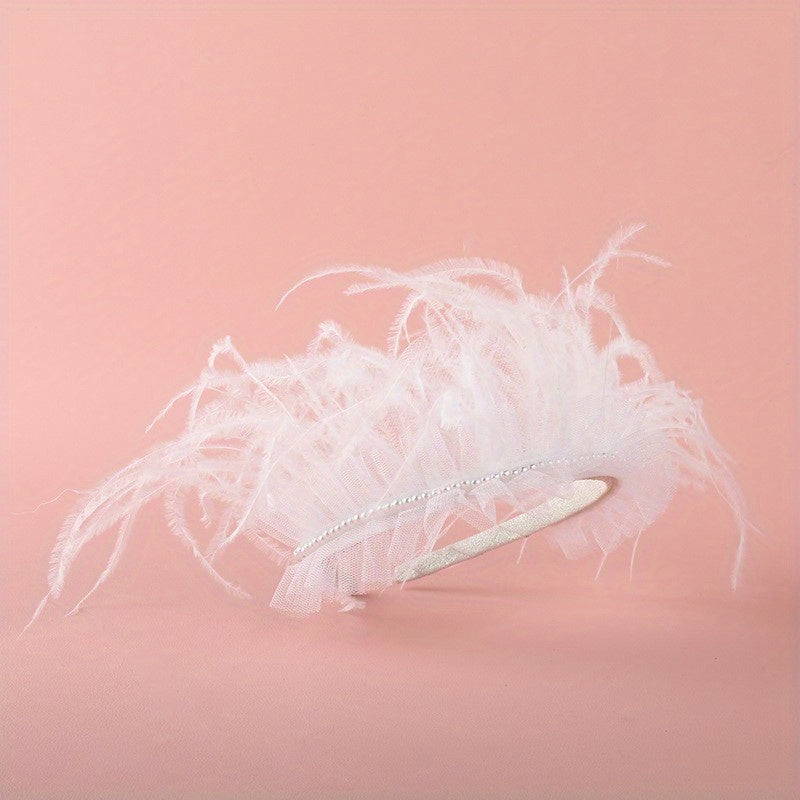 Girls Feather Hair Hoop Princess Headwear Hair Accessories