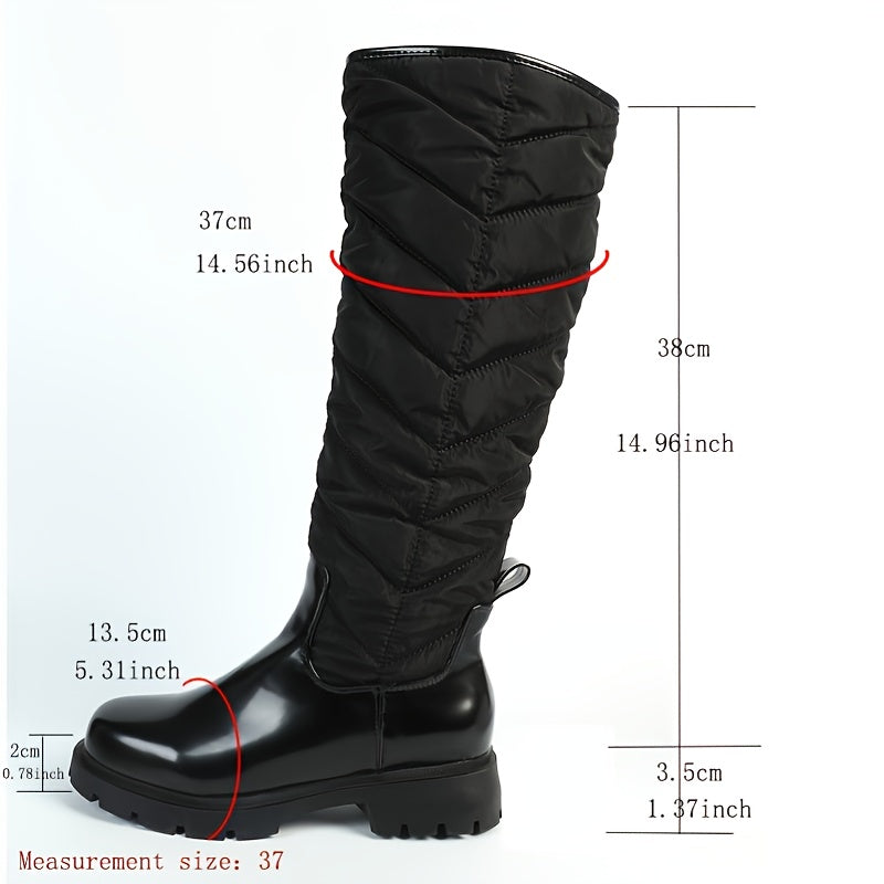 Women's Knee High Thick Sole Down Panel Boots