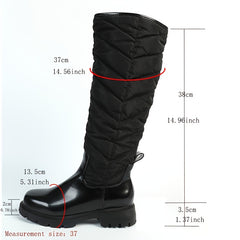 Women's Knee High Thick Sole Down Panel Boots