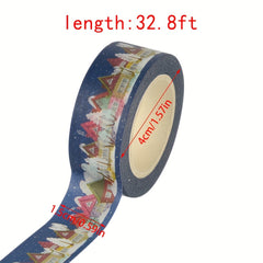 1pc Christmas Washi Tape Snow Scene Decorative Tape