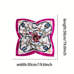 Graphic Bandana Silk Scarf Casual Shawl