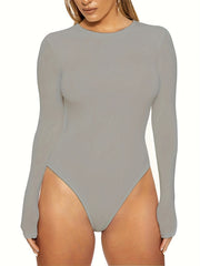 Long Sleeve Sports Jumpsuit Round Neck Bodysuit