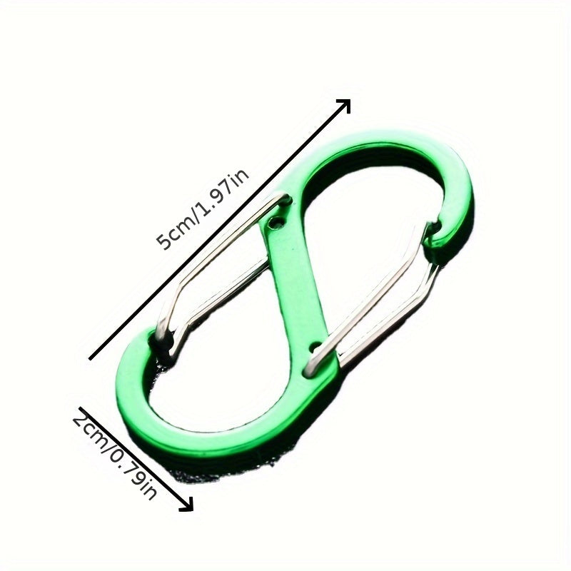 4pcs S Type Mountaineering Buckle Mini Spring Hook Keychain Keyring