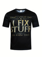 Men's Fix Stuff Print Sports T shirt