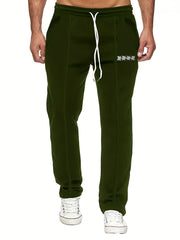 Graphic Drawstring Pants Men's Casual Stretch Pants