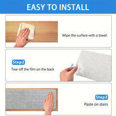 15pcs Non Slip Stair Treads Gray Peel Stick Carpet Tape Self Adhesive Stair Trac