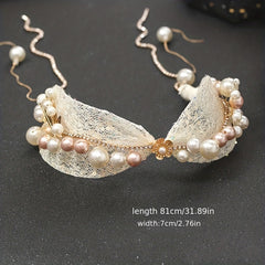 Bridal Faux Pearl Hairband with Tassel Head Jewelry
