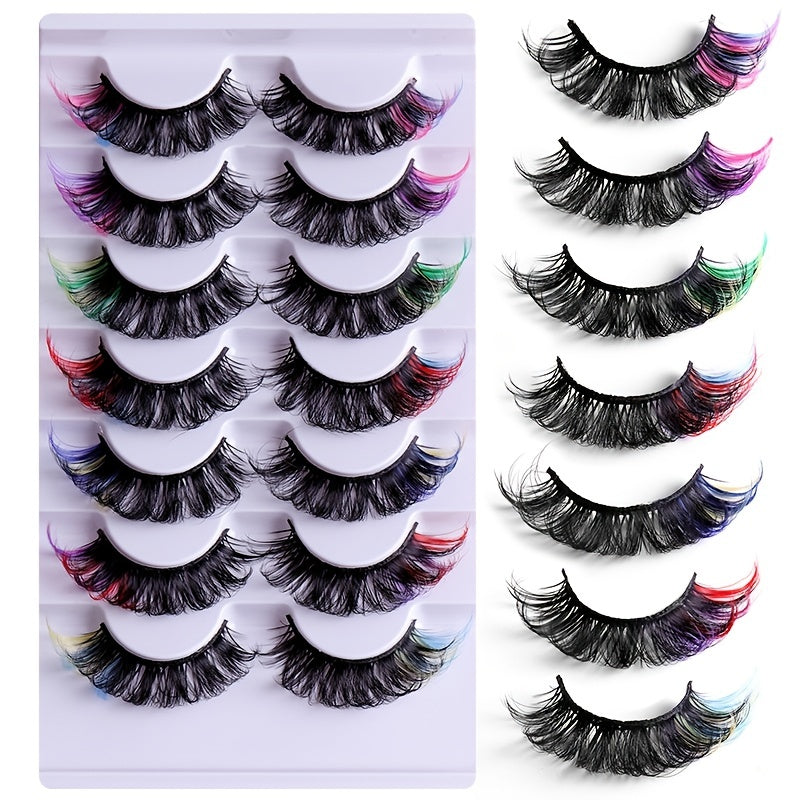 Long Wispy Faux Mink Lashes in Natural Colors