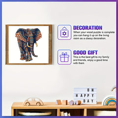Elephant Wooden Jigsaw Puzzle Adult Decompression Unique Irregular Animal Shape