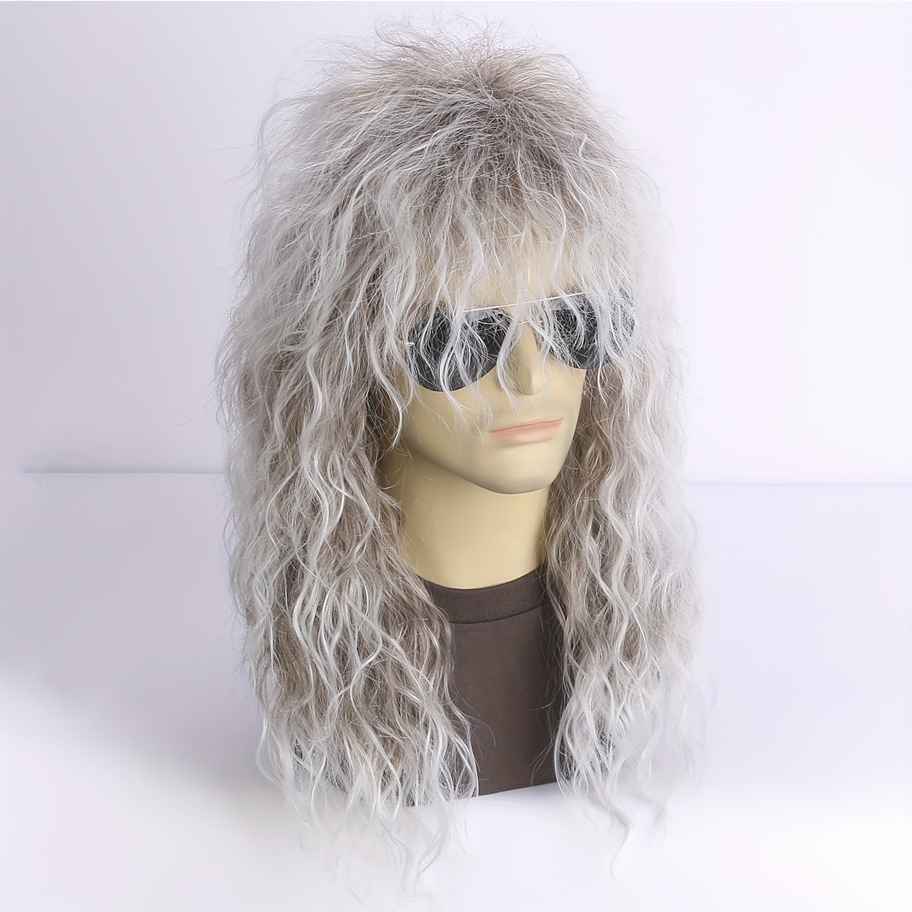 Men's 80s Rock Wig Punk Heavy Metal Mullet Wig