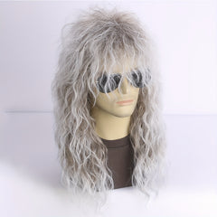 Men's 80s Rock Wig Punk Heavy Metal Mullet Wig