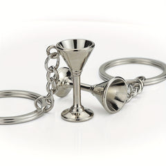 3D Zinc Alloy Wine Bottle Keychain Pendant for Camping