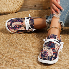Women's Paisley Graphic Slip On Canvas Shoes Lightweight Sneakers