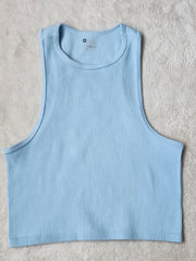 Ribbed Sports Yoga Tank Top Racerback Sleeveless Crop Top