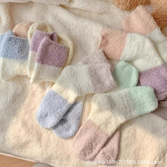 5 Pairs Thick Fluffy Slipper Socks Cozy Soft Warm Winter Women's Socks