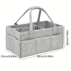 Grey Felt Cloth Mommy Basket Diaper Bag Storage Box