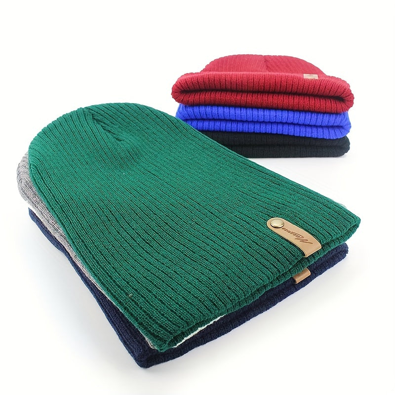 Unisex Casual Beanie Hat Winter Outdoor Thick Warm Knitted Hedging Hats