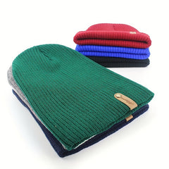 Unisex Casual Beanie Hat Winter Outdoor Thick Warm Knitted Hedging Hats