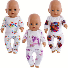 Newborn Doll Pajamas Set for 17-18 inch Dolls, Ages 3-6