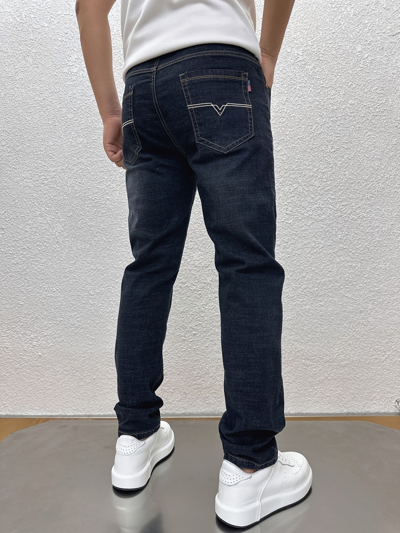 Men's Casual Denim Jeans Slim Fit Stretch Pants