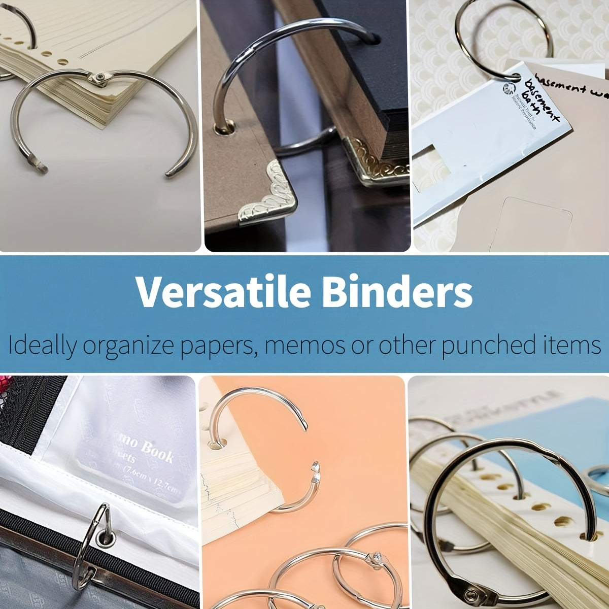 5 Packs 7.62 cm Loose Leaf Binder Rings Nickel Plated Steel