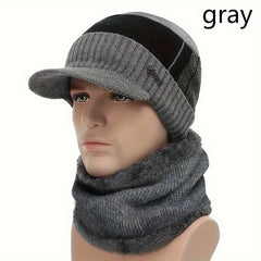 Winter Hat & Scarf Set Ear Protection Knitted Hat Neck Warmer Neck Gaiter