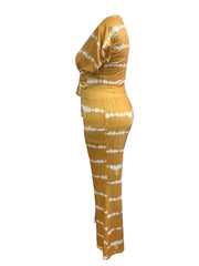 Women's Plus Tie Dye Stripe Print Top & Pants Set