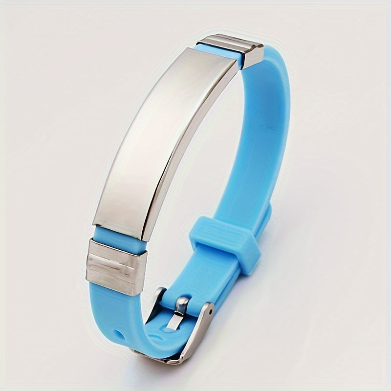 Personalized Titanium Steel Silicone Couple Bracelet