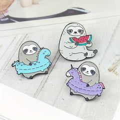 Sloth Enamel Lapel Pin Animal Badge for Clothes and Bags