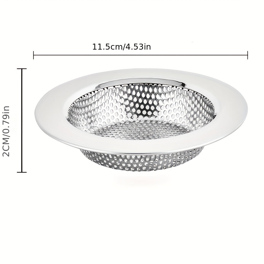 2pcs Sink Strainer Stainless Steel Large Wide Rim 4.5" Diameter Sink Basket
