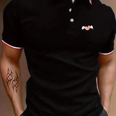 Men's Heart With Wing Graphic Polo Shirt Casual Slightly Stretch