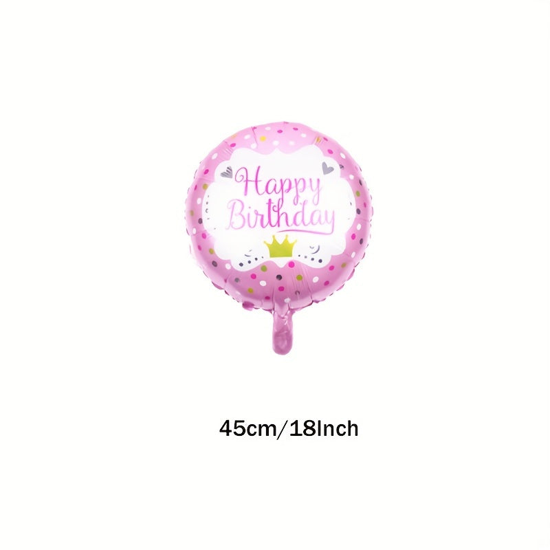 5pcs Pink Crown Dinosaur Balloon Set Birthday Party Decoration