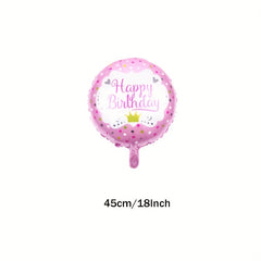 5pcs Pink Crown Dinosaur Balloon Set Birthday Party Decoration