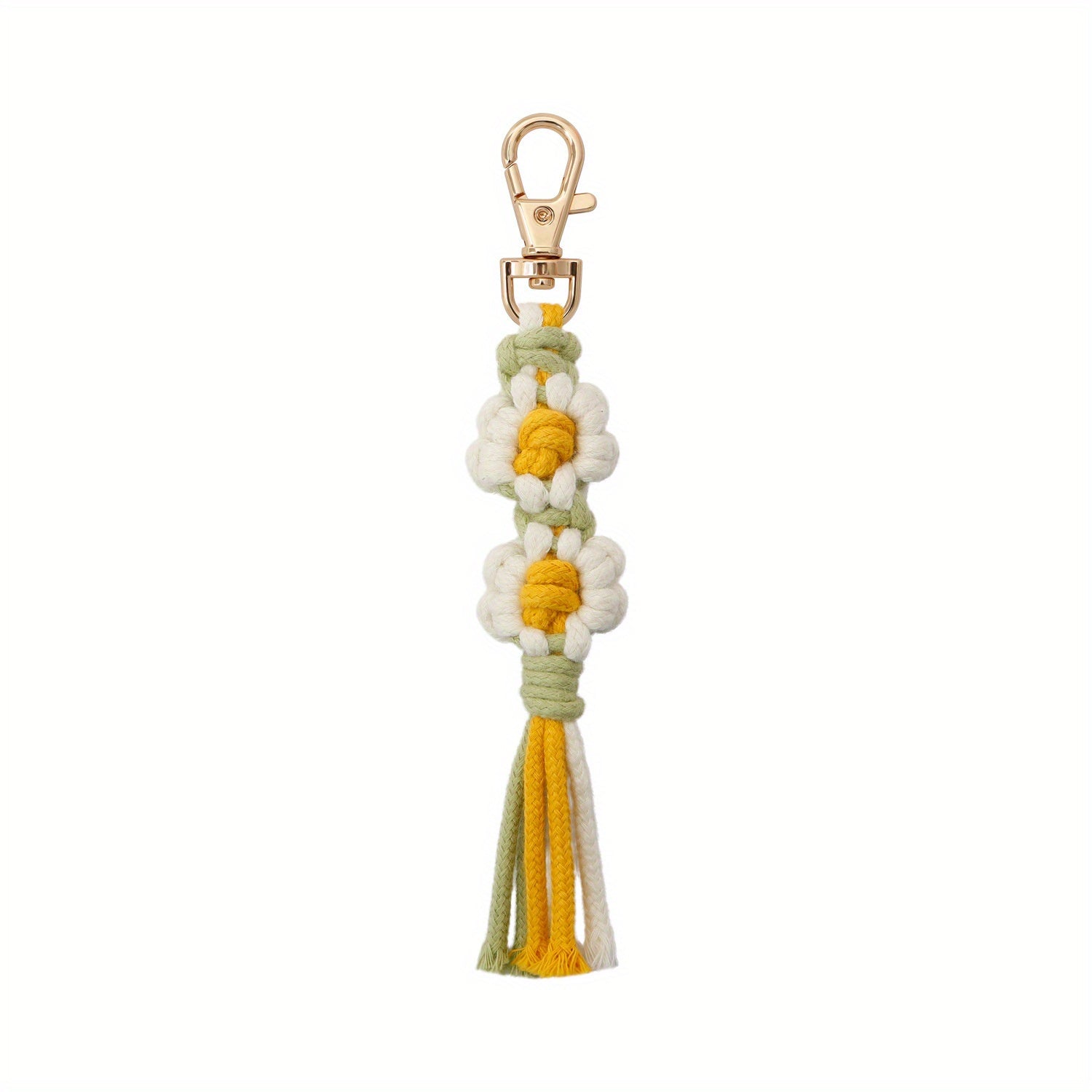 Hand Woven Little Daisy Keychain for Girls