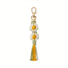Hand Woven Little Daisy Keychain for Girls