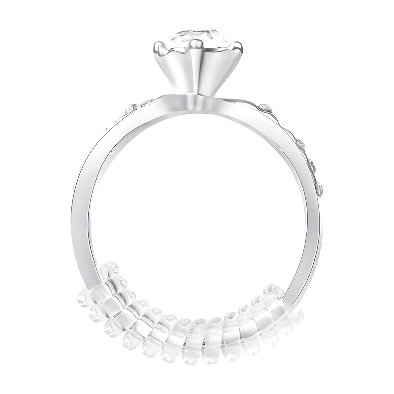 46pcs Invisible Ring Size Adjuster For Loose Rings Male And Female