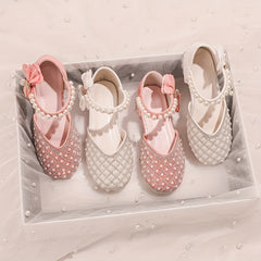 Plaid Princess Shoes with Bowtie Hook Low Heel Sandals