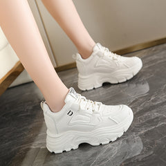 Lace up Running Shoes Height Increase Casual Sneakers Non slip Sports Sneakers