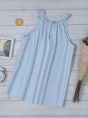 Lace Pleated Tank Top Solid Summer Tank Top