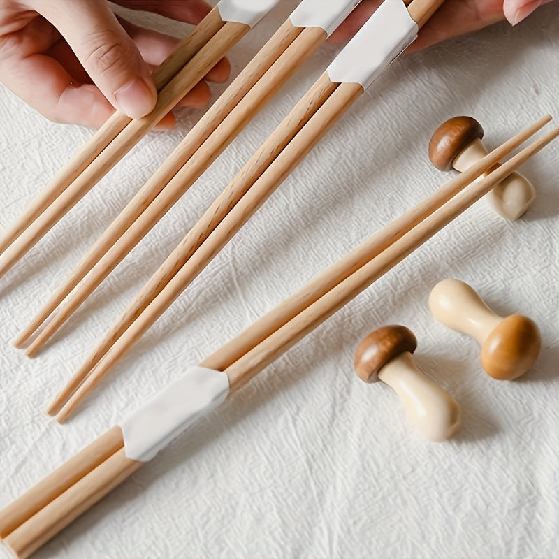 Mushroom Chopsticks Rack Wooden Party Decoration