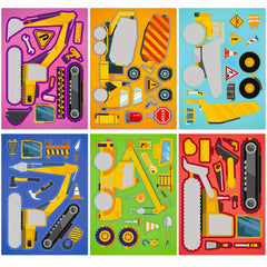 6 Engineering Vehicles Puzzle Sticker Games