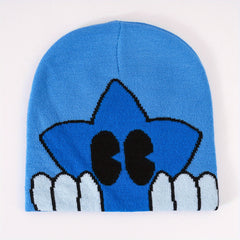 Star Jacquard Cartoon Beanie Warm Knitted Hat Unisex Skull Hat