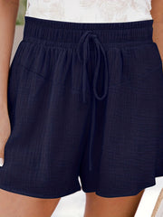 Solid Drawstring Shorts for Women
