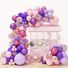 Pink and Purple Balloon Garland Kit Butterfly Baby Shower Decorations