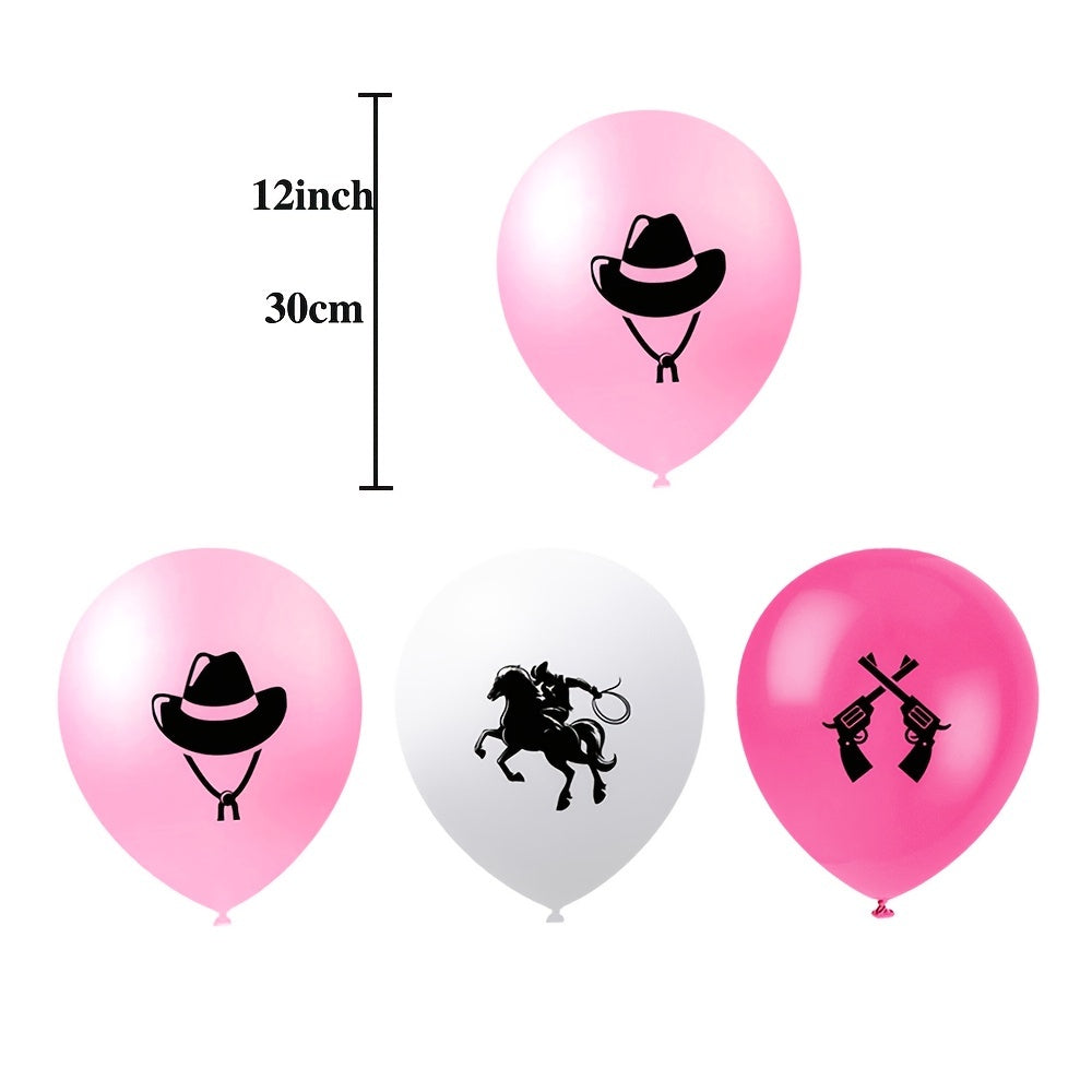 12pcs Pink Cowgirl Party Balloons Calgary Stampede Decoration