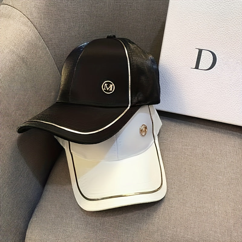 M Label Baseball Cap Lightweight Adjustable Sun Hat for Women