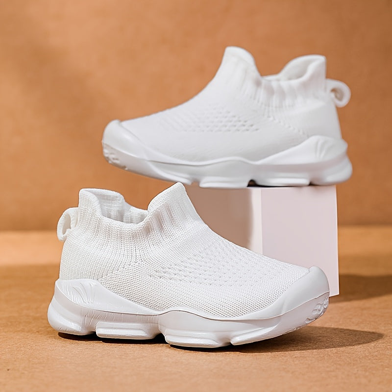 Girls Mesh Knitted Shoes Lightweight Slip On Walking Jogging