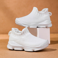 Girls Mesh Knitted Shoes Lightweight Slip On Walking Jogging