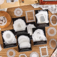 30pcs Retro Hollow Lace Stickers Pack DIY Craft Decoration