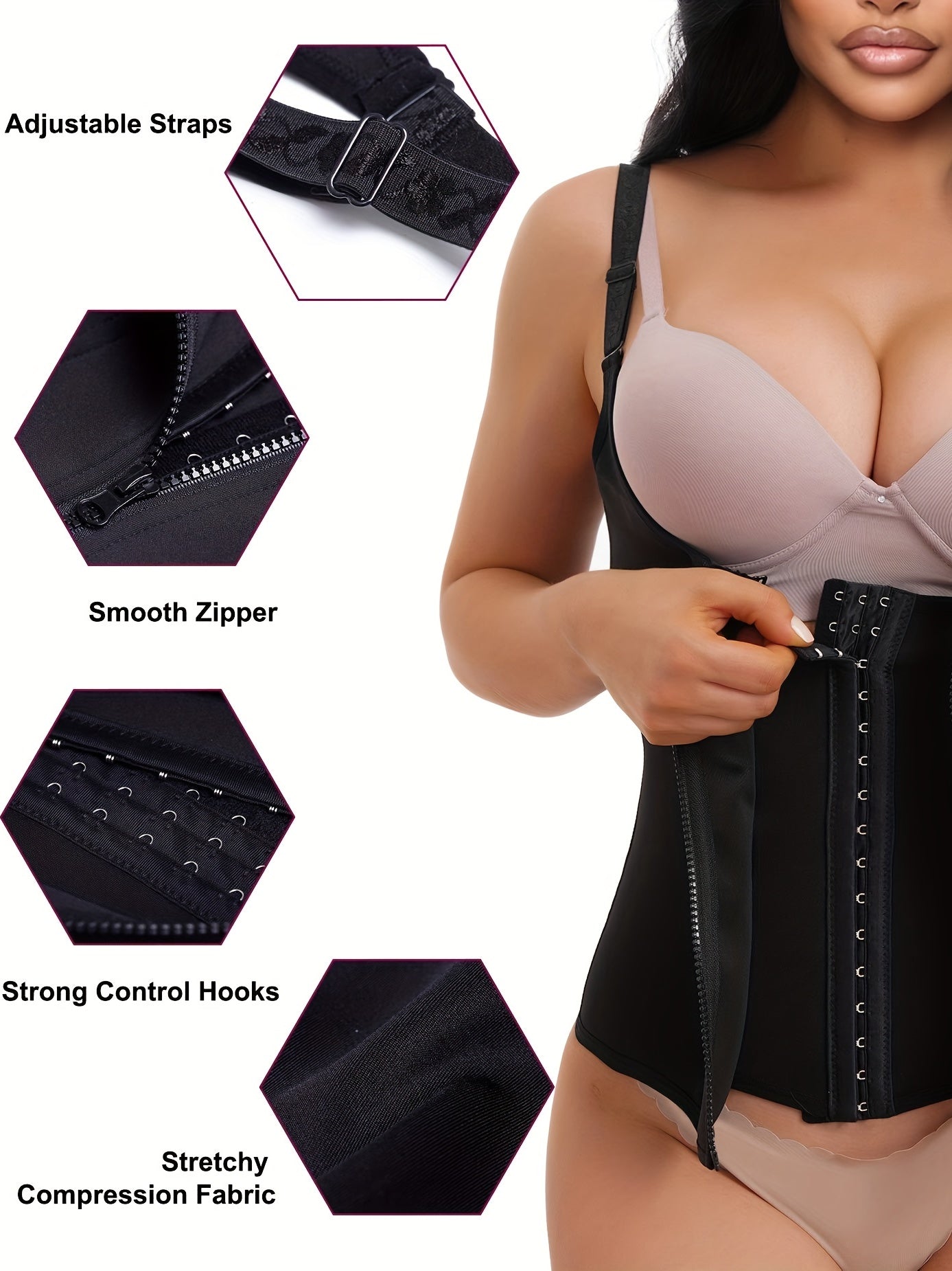 Sleeveless Zipper Sports Fitness Waist Tightener Women's Clothing